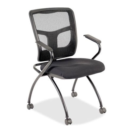 Lorell Lorell Mesh-Back Guest Chair, LLR84374, Black, Set of 2 LLR84374